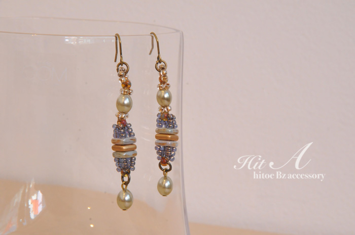 ターンブレスレットとピアスset<パープル>