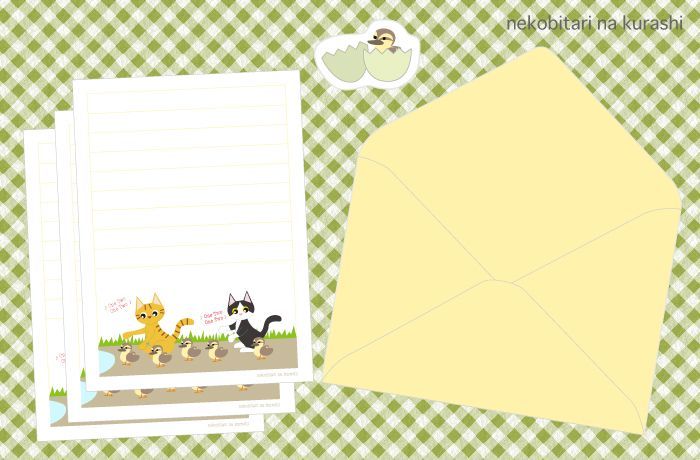 ねこミニレターセット