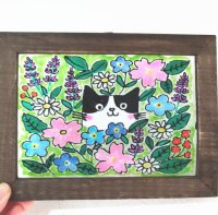 画像1: いつものお店：ステンドグラス風「ひょっこりハチワレ君」