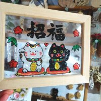 画像2: いつものお店：ステンドグラス風「招き猫」