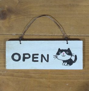 画像1: いつものお店：ミニ看板「OPEN」 (1)