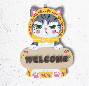 画像1: いつものお店：看板大「黄色ずきん猫」 (1)