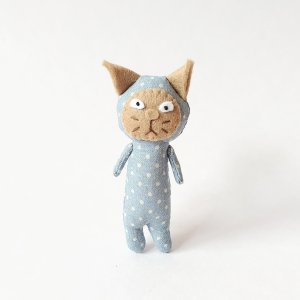 画像1: いながきりえ：ブサイク水玉ねこちゃんブローチ (1)