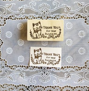 画像1: いつものお店：消しゴムはんこ「レトロ猫・THANK YOU」 (1)