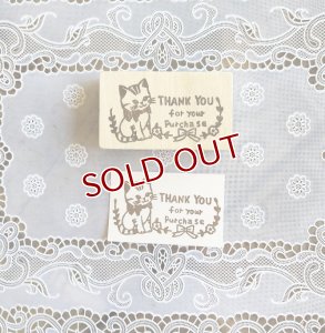 画像1: いつものお店：消しゴムはんこ「レトロ猫・THANK YOU」 (1)