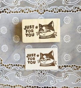 画像1: いつものお店：消しゴムはんこ「ハチワレ・JUST FOR YOU」 (1)