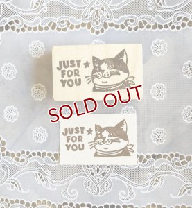 画像1: いつものお店：消しゴムはんこ「ハチワレ・JUST FOR YOU」 (1)