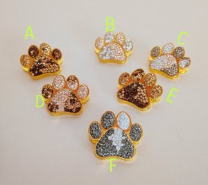 画像1: andMore：スワロフスキーが輝く　肉球マグネットクリップ (1)