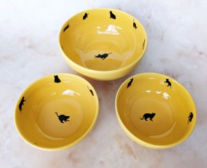 画像1: andMore：3個セット　黄色と黒がインパクト大のマルチボウル (1)