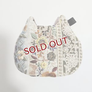 画像1: IRODRI：インド刺繍リボンねこ型ポーチ【12】（一部寄付） (1)