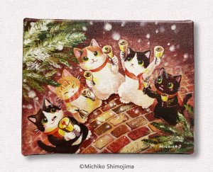 画像1: Strings cat：インテリア絵画「ただいま」（一部寄付） (1)