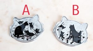 画像1: andMore：ラメとスワロの２面コンパクトミラー (1)