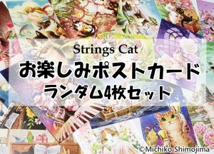 画像1: Strings cat：ポストカード4枚セット・ランダム（全額寄付） (1)