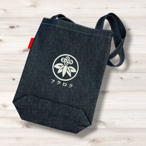 画像2: 2969.  岡山産デニム武将ねこトートバッグ「ブルーデニム」 (2)