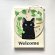 画像1: 9nyan：Welcome プレート 大きめver.｟クロネコ/イエロー｠（一部寄付） (1)