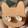 画像2: ねこぴず工房：ガラスのシャム猫　（ピアス／イヤリング） (2)