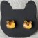 画像1: ねこぴず工房：ガラスの茶トラ猫　（ピアス／イヤリング） (1)