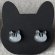 画像1: ねこぴず工房：ガラスのサバトラ猫　（ピアス／イヤリング） (1)
