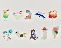画像1: やまなかようこ:きれいにはがせるステッカー10枚セット+おまけ1枚(一部寄付)