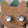 画像2: ねこぴず工房：ガラスのハチワレ猫　グレー×白　（ピアス／イヤリング） (2)
