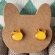 画像2: ねこぴず工房：ガラスの茶猫　（ピアス／イヤリング） (2)