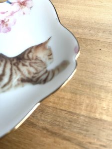 画像2: アート工房Renon：子猫と桜の小皿　その7 (2)