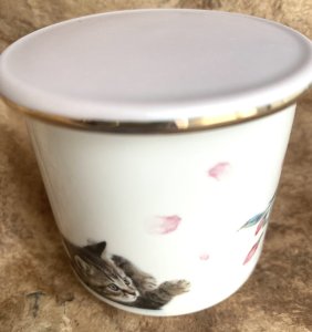 画像2: アート工房Renon：子猫と桜の湯呑　その3 (2)