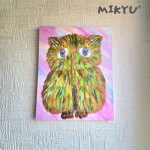 画像1: MIKYU'　油絵原画　[パレットの住人] (1)
