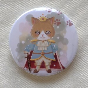 画像1: Y2factory：缶バッチ　ネコの王様（全額寄付） (1)