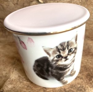 画像1: アート工房Renon：子猫と桜の湯呑　その2 (1)