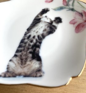 画像2: アート工房Renon：子猫と桜の小皿　その3 (2)
