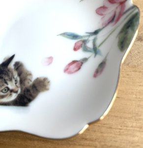 画像2: アート工房Renon：子猫と桜の小皿　その5 (2)