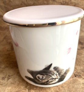 画像1: アート工房Renon：子猫と桜の湯呑　その3 (1)