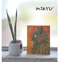 画像3: MIKYU'　油絵原画　[暁(あかつき)の猫]