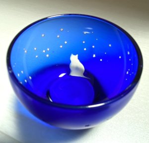 画像2: アート工房Renon：ぐいのみ　夜空と猫 (2)