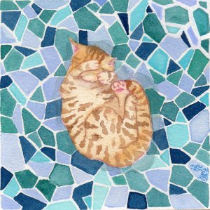 画像2: catanoryneco：まどろみ猫ーウスチャトラ（一部寄付） (2)