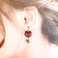 画像1: *REI*：『星待ちの猫』空猫アシンメトリーイヤリング（一部寄付）