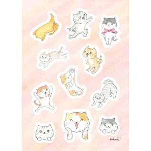 画像7: 向日葵きのこ：B6シール　クリア　ゆるかわにゃんこ（一部寄付） (7)