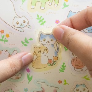 画像3: 向日葵きのこ：B6シール　いろんなねこ（一部寄付） (3)