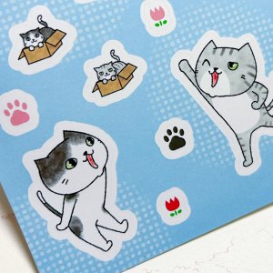 画像3: 向日葵きのこ：B6シール　はちろうとさばお（一部寄付） (3)