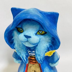 画像8: Nick9：樹脂のフィギュア　ねこのイーロウ　ブルー (8)