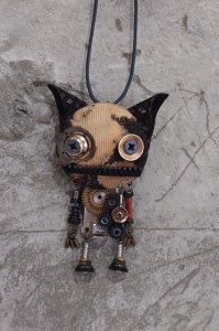 画像1: G*-ROBO：機械猫2wayシリーズ【10】ブローチ＆ペンダント (1)
