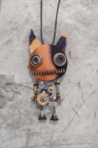 画像1: G*-ROBO：機械猫2wayシリーズ【1】ブローチ＆ペンダント (1)