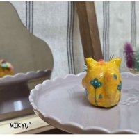 画像2: MIKYU'　mini花瓶[小さな庭のトピアリー•キャット]