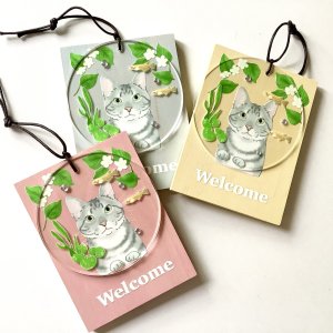 画像2: 9nyan：Welcome プレート ＊サバトラ＊ (2)