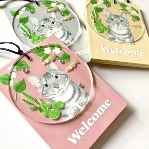 画像1: 9nyan：Welcome プレート ＊サバトラ＊ (1)