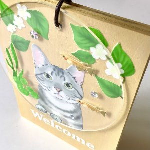 画像7: 9nyan：Welcome プレート ＊サバトラ＊ (7)