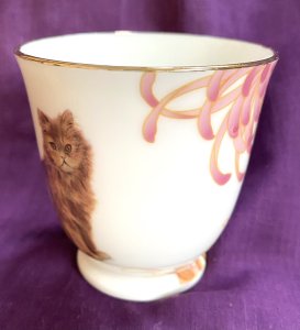画像2: アート工房Renon：和菊と茶猫のミニタンブラー (2)
