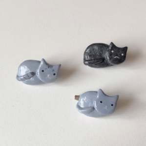 画像1: 9nyan：にゃんこブローチ（全額寄付） (1)