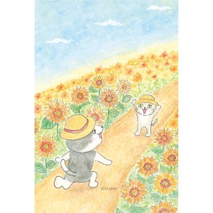 画像5: 向日葵きのこ：ポストカード　縦タイプ　ひまわり (5)